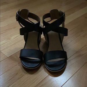 Black Merona Block Heel Sandal